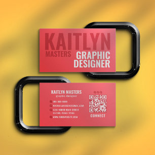 Minimalistisch kühne, lebhafte rosa Typografie Visitenkarte