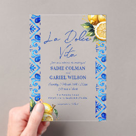 Minimalistisch La Dolce Vita Italienische Lemon We Acryleinladungen