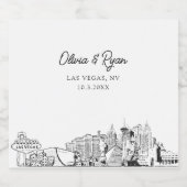 Minimalistisch Las Vegas Wedding Custom Alkoholflaschenetikett (Einzelnes Label)