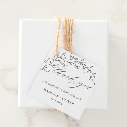 Minimalistisch Laurel Branch Leaf Wedding Vielen D Geschenkanhänger (Beispiel)