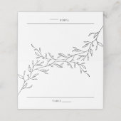 Minimalistisch Laurel Branch Leafy Wedding Platzka Platzkarte (Außenseite Aufgefaltet)