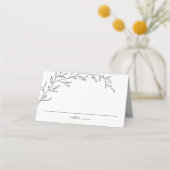 Minimalistisch Laurel Branch Leafy Wedding Platzka Platzkarte (Rückseite)