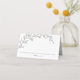 Minimalistisch Laurel Branch Leafy Wedding Platzka Platzkarte