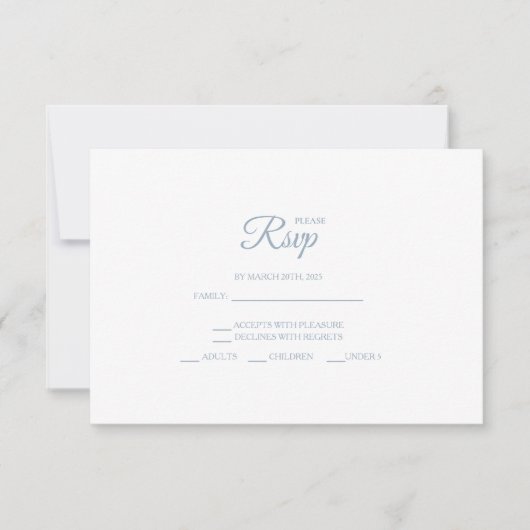 Minimalistisch Laurel Monogram Wedding RSVP Cards (Vorderseite)