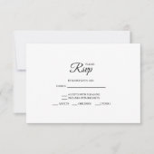 Minimalistisch Laurel Monogram Wedding RSVP Cards Karte (Vorderseite)