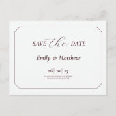 Minimalistisch Laurel Monogram Wedding Save the Da Ankündigungspostkarte (Vorderseite)