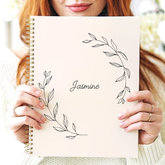 Minimalistisch Laurel Wreath Individuelle Name Planer