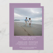Minimalistisch Lavender Foto Hochzeit Probe Dinner Einladung (Vorne/Hinten)