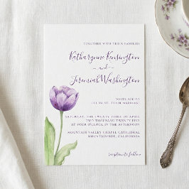 Minimalistisch Lavender Lila Tulip Wedding Einladung