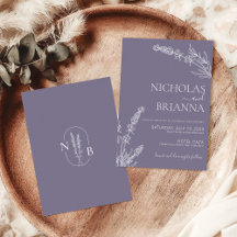 Minimalistisch Lavender Wedding Boho Monogram