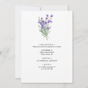 Minimalistisch Lavender Wedding Floral Einladung