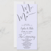 Minimalistisch Lavender Wedding Program (Vorderseite)