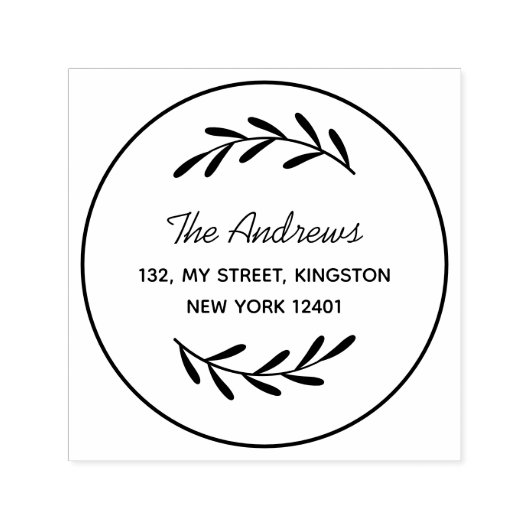 Minimalistisch Leaf Wreath Permastempel (Design)