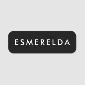 Minimalistisch leicht lesbar Schwarz Namensschild (Vorderseite)