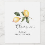 Minimalistisch Lemon Brautparty Weinetikett (Einzelnes Label)