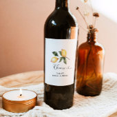 Minimalistisch Lemon Brautparty Weinetikett