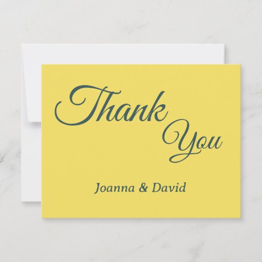 Minimalistisch Lemon Chiffon Custom Dankeskarte (Vorderseite)