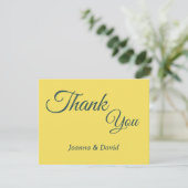Minimalistisch Lemon Chiffon Custom Dankeskarte (Stehend Vorderseite)