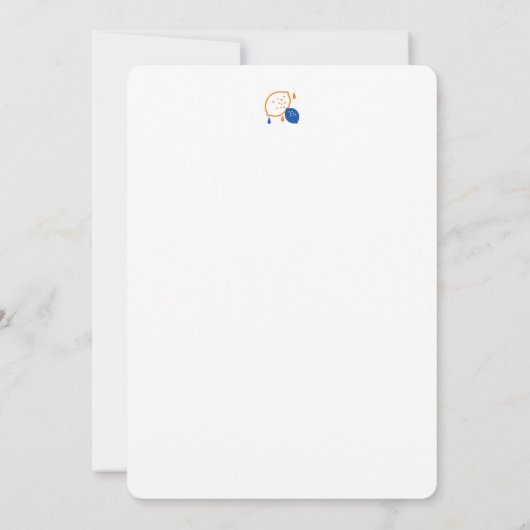 Minimalistisch Lemon Line Art - Moderne Zitrusfrüc Einladung (Rückseite)