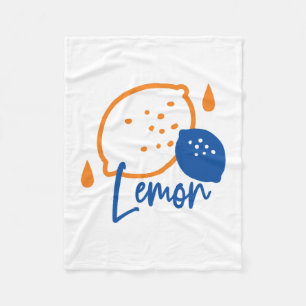 Minimalistisch Lemon Line Art - Moderne Zitrusfrüc Fleecedecke