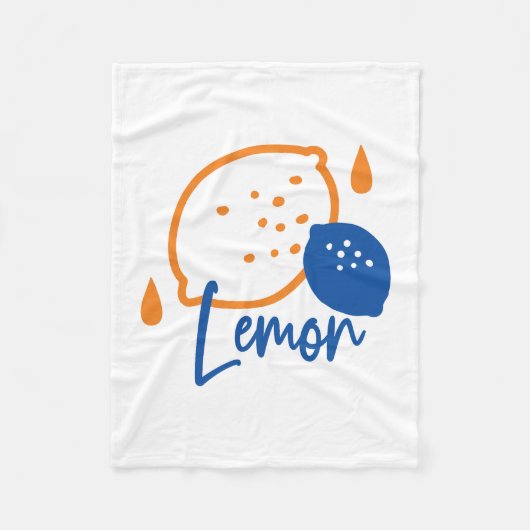 Minimalistisch Lemon Line Art - Moderne Zitrusfrüc Fleecedecke (Vorderseite)