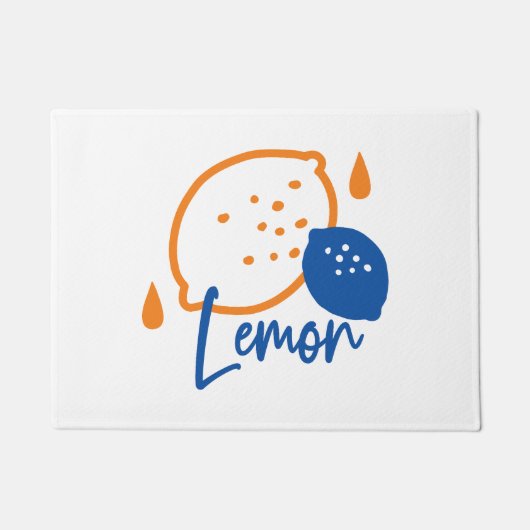 Minimalistisch Lemon Line Art - Moderne Zitrusfrüc Fußmatte (Vorderseite)