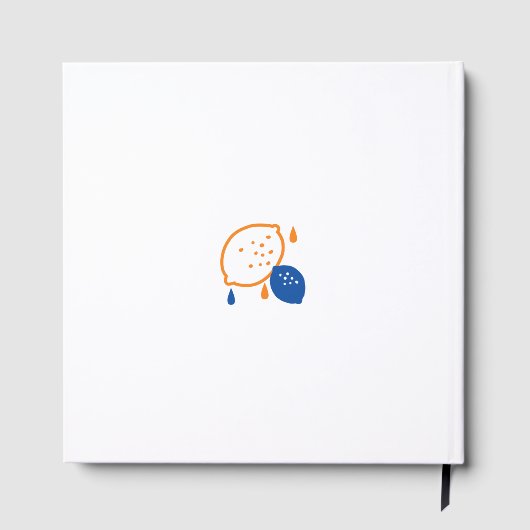 Minimalistisch Lemon Line Art - Moderne Zitrusfrüc Gästebuch (Rückseite)