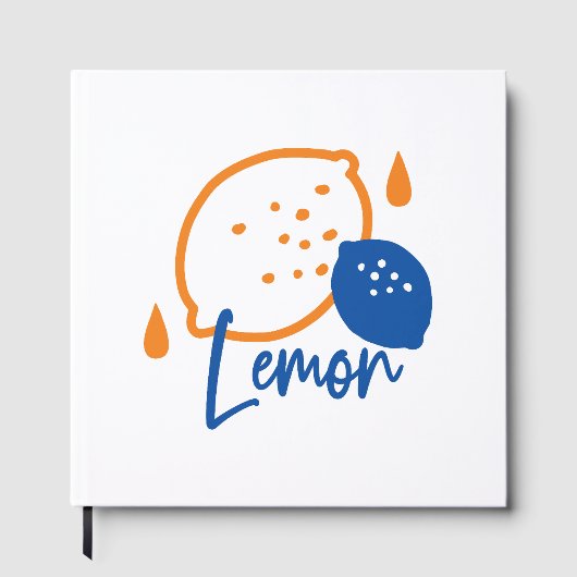 Minimalistisch Lemon Line Art - Moderne Zitrusfrüc Gästebuch (Vorderseite)