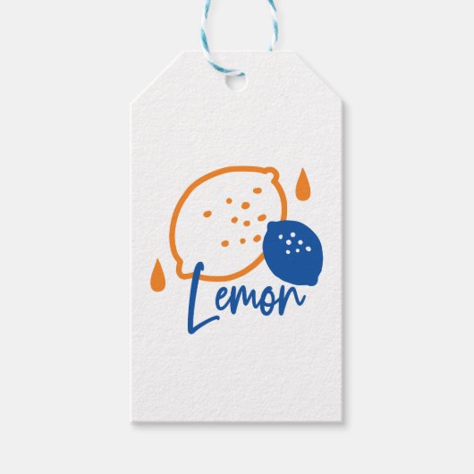 Minimalistisch Lemon Line Art - Moderne Zitrusfrüc Geschenkanhänger (Vorderseite)