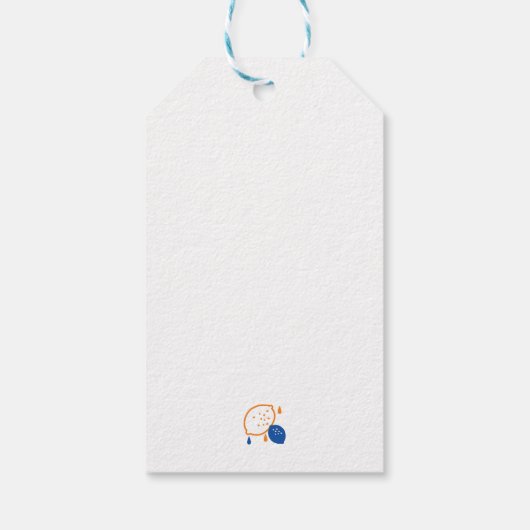 Minimalistisch Lemon Line Art - Moderne Zitrusfrüc Geschenkanhänger (Rückseite)