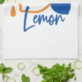 Minimalistisch Lemon Line Art - Moderne Zitrusfrüc Geschirrtuch (Gefaltet)