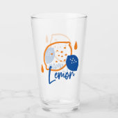 Minimalistisch Lemon Line Art - Moderne Zitrusfrüc Glas (Vorderseite)