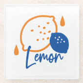 Minimalistisch Lemon Line Art - Moderne Zitrusfrüc Glasuntersetzer (Vorderseite)