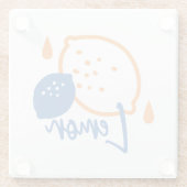 Minimalistisch Lemon Line Art - Moderne Zitrusfrüc Glasuntersetzer (Rückseite)