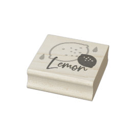 Minimalistisch Lemon Line Art - Moderne Zitrusfrüc Gummistempel