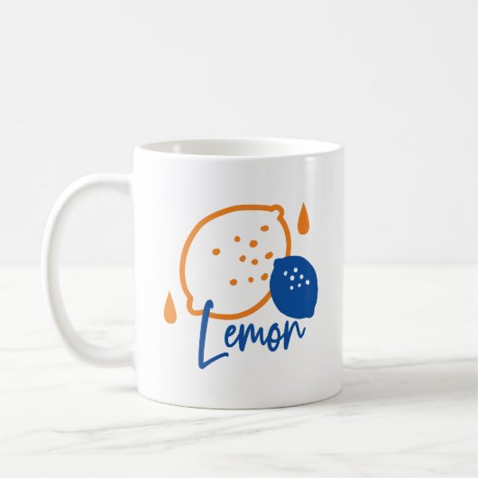 Minimalistisch Lemon Line Art - Moderne Zitrusfrüc Kaffeetasse (Links)