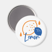 Minimalistisch Lemon Line Art - Moderne Zitrusfrüc Magnet (Vorderseite/Rückseite)