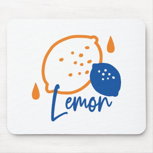 Minimalistisch Lemon Line Art - Moderne Zitrusfrüc Mousepad (Vorne)