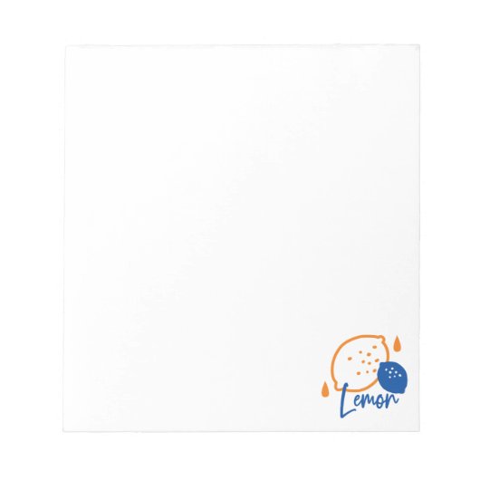 Minimalistisch Lemon Line Art - Moderne Zitrusfrüc Notizblock (Vorderseite)