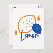 Minimalistisch Lemon Line Art - Moderne Zitrusfrüc Postkarte (Vorne/Hinten)