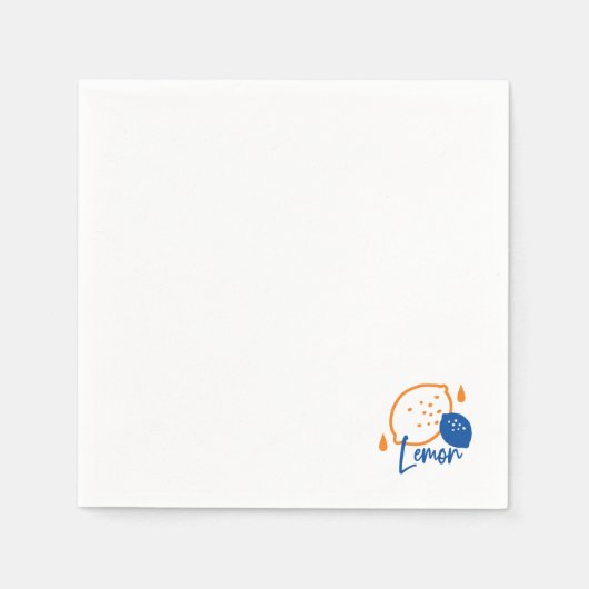 Minimalistisch Lemon Line Art - Moderne Zitrusfrüc Serviette (Vorderseite)