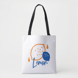 Minimalistisch Lemon Line Art - Moderne Zitrusfrüc Tasche