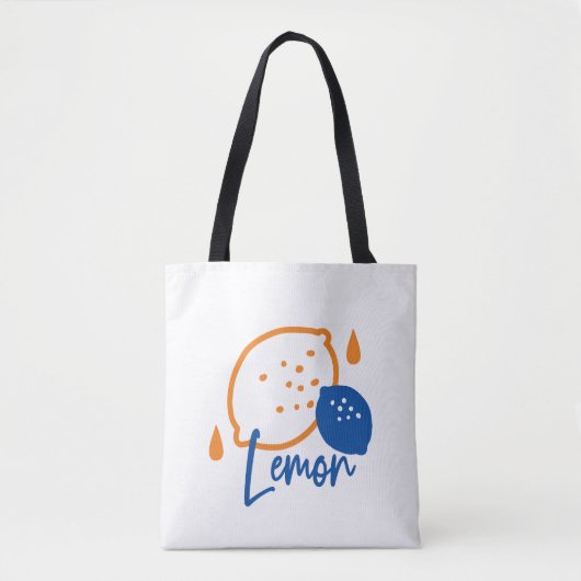 Minimalistisch Lemon Line Art - Moderne Zitrusfrüc Tasche (Vorderseite)