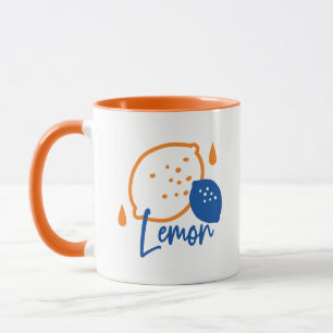 Minimalistisch Lemon Line Art - Moderne Zitrusfrüc Tasse