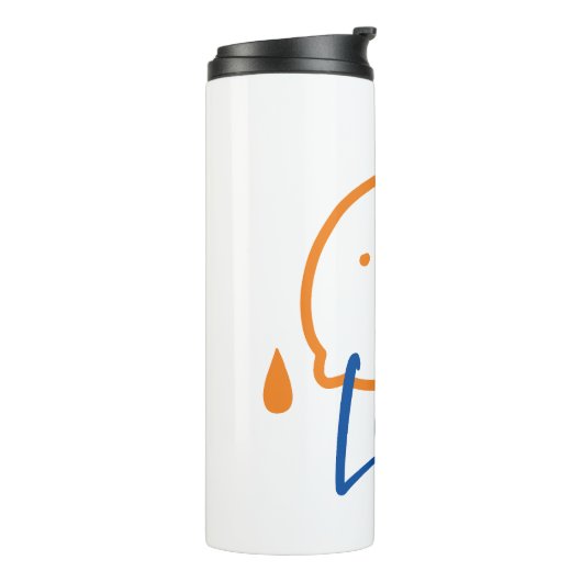 Minimalistisch Lemon Line Art - Moderne Zitrusfrüc Thermosbecher (Nach links gedreht)