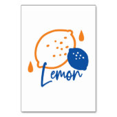 Minimalistisch Lemon Line Art - Moderne Zitrusfrüc Tischnummer (Vorderseite)