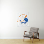 Minimalistisch Lemon Line Art - Moderne Zitrusfrüc Wandteppich (Beispiel)