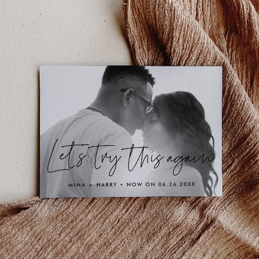 Minimalistisch Let's versuchen, dieses wieder Hoch Ankündigung