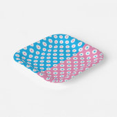 Minimalistisch leuchtende rosa, weiße und blaue Pu Pappteller (Gewinkelt)