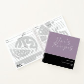 MINIMALISTISCH LICHT LILA SCHWARZE GESCHENKE REZEP NOTIZBLOCK (Innenseite)